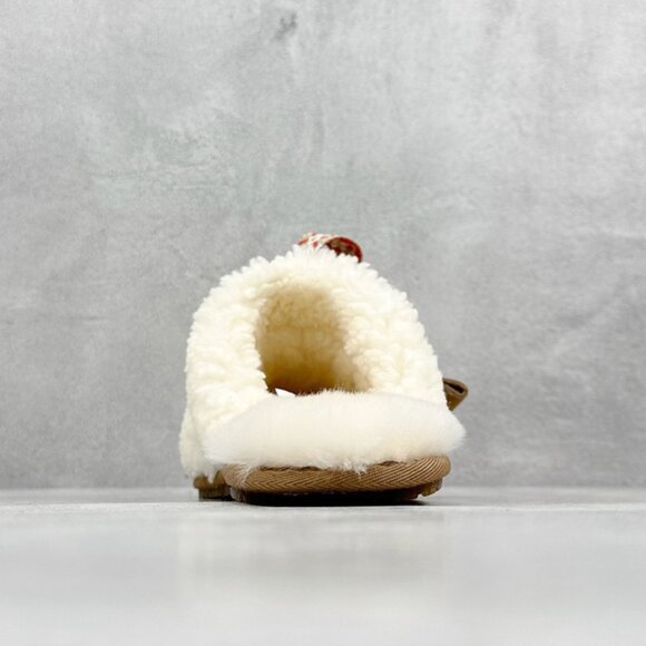 UGG White Bow Plush Slippers - Picture 6 of 9